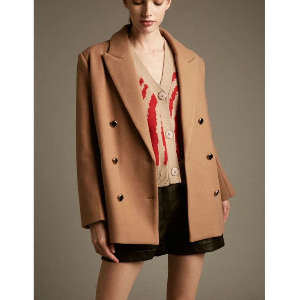 Deluc Women's 6403D Size S Brown Manteau Style Blazer Prudence